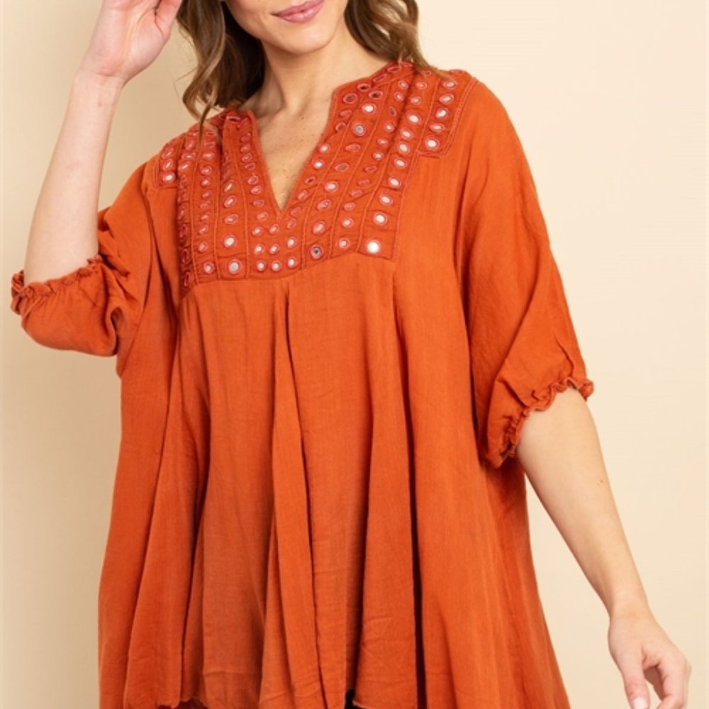Boho Rust Style top - Picture 2 of 10